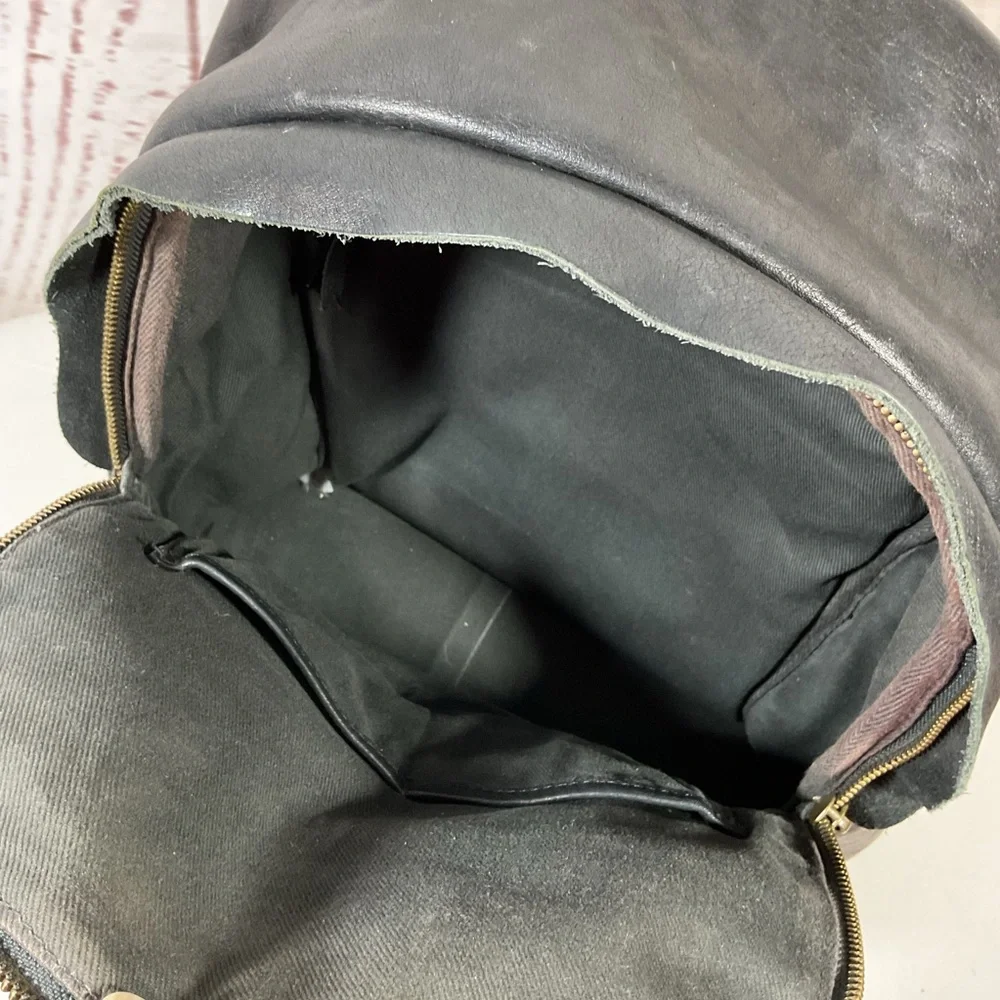 Madewell The Lorimer Backpack Black Italian Leather Minimalist Academia Preppy‎